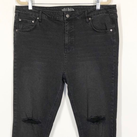 Wild Fable High Rise Skinny Black Ripped Jeans 18 - Picture 4 of 7